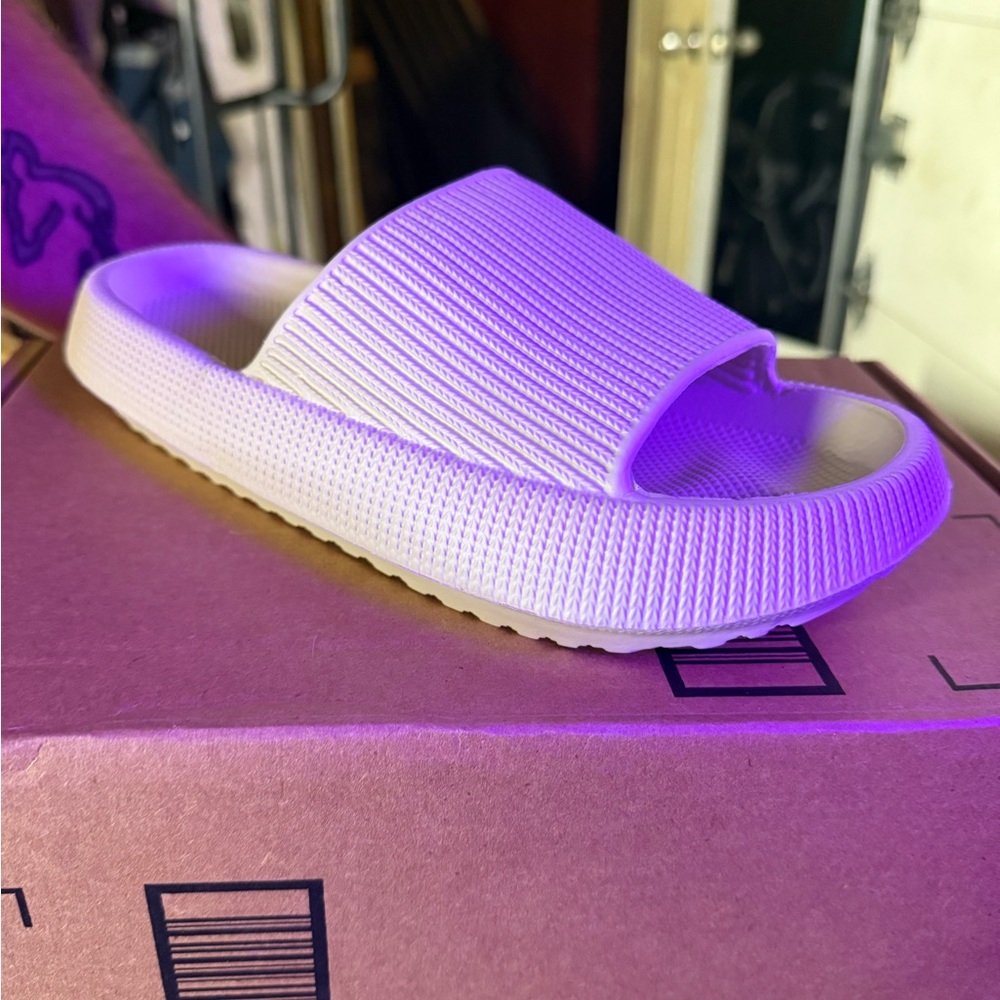 White Slide Sandals